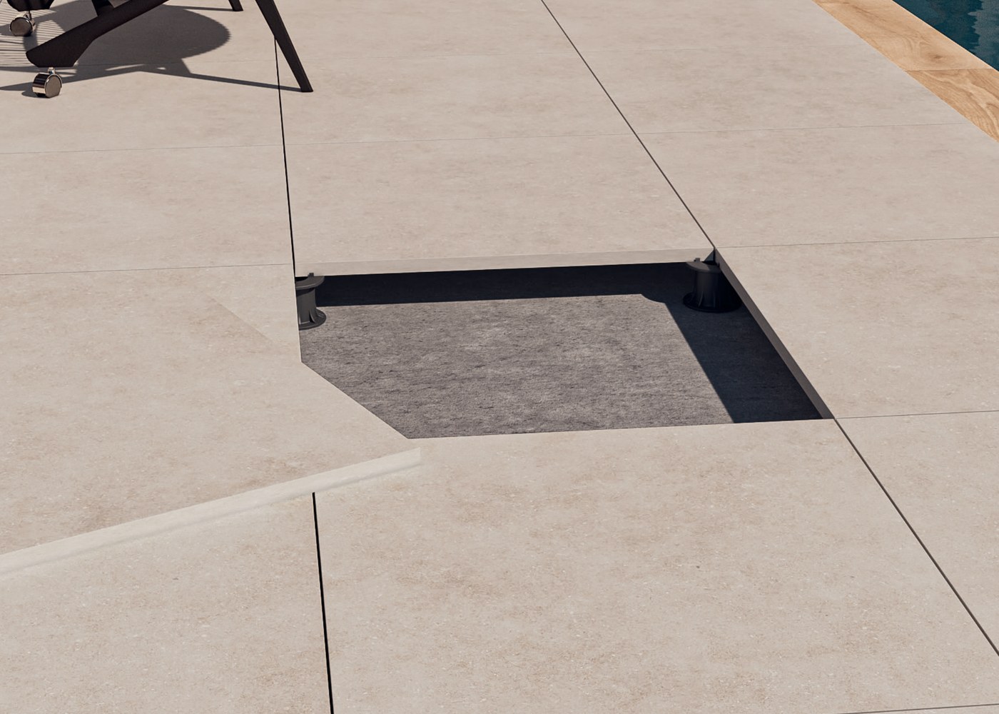 20 Millimeter Terrassenplatten im Poolbereich